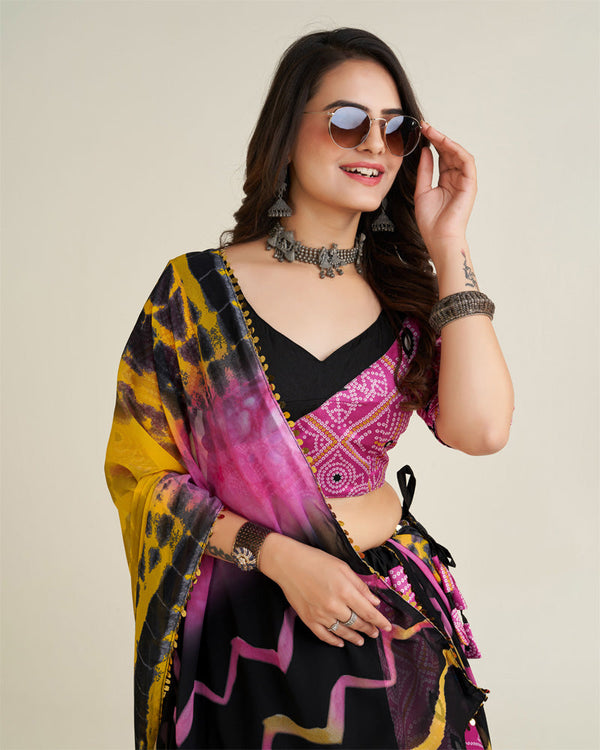 MULTI COLOR PRINTED LEHENGA