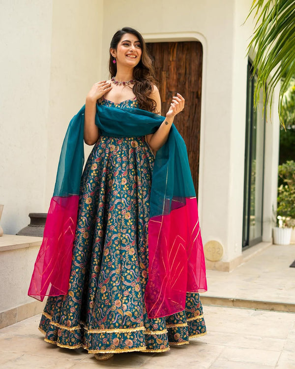 NAVY BLUE ANARKALI GOWN