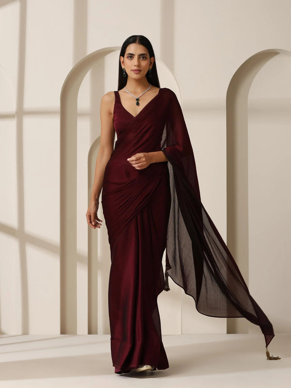 NOEL DUAL SHADE BUTTER CHIFFON SAREE WITH SELF BLOUSE FABRIC