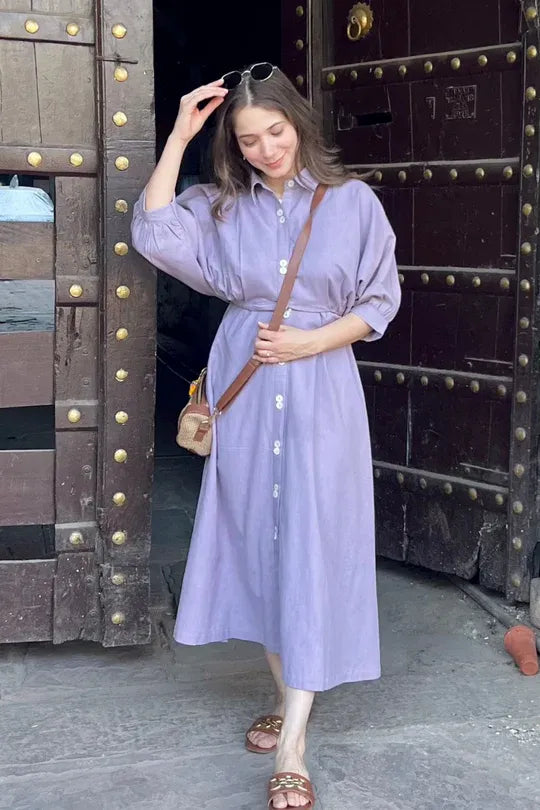LAVENDER GRACE SHIRT DRESS